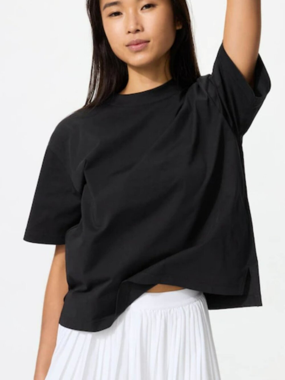 Uniqlo Black AIRism Cotton T-Shirt Size L
